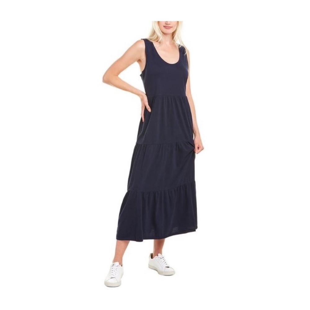 J. Crew Tiered Navy Maxi Dress